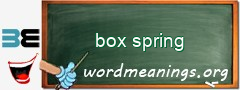 WordMeaning blackboard for box spring